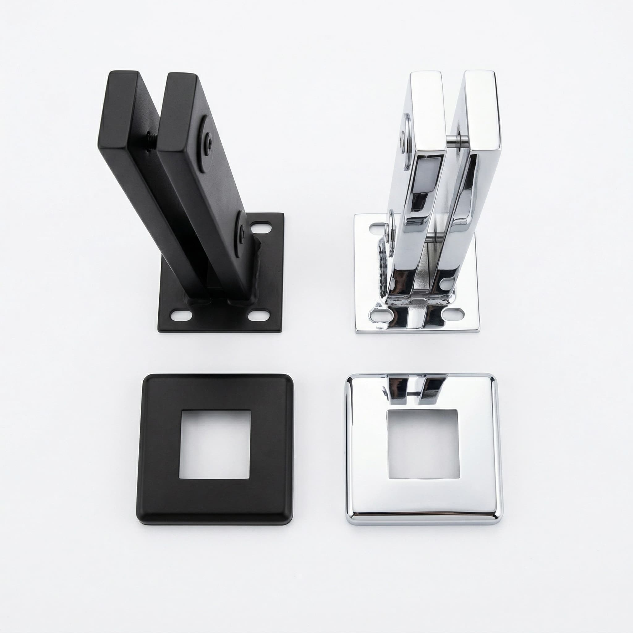 Torre Inox 400mm Quadrada 2 Furos para Guarda-Corpo e Vidro (Atacado) - Miniatura 2